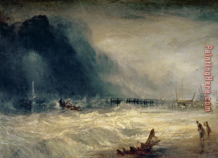 Joseph Mallord William Turner Lifeboat and Manby Apparatus going off to a stranded vessel making signal of distress